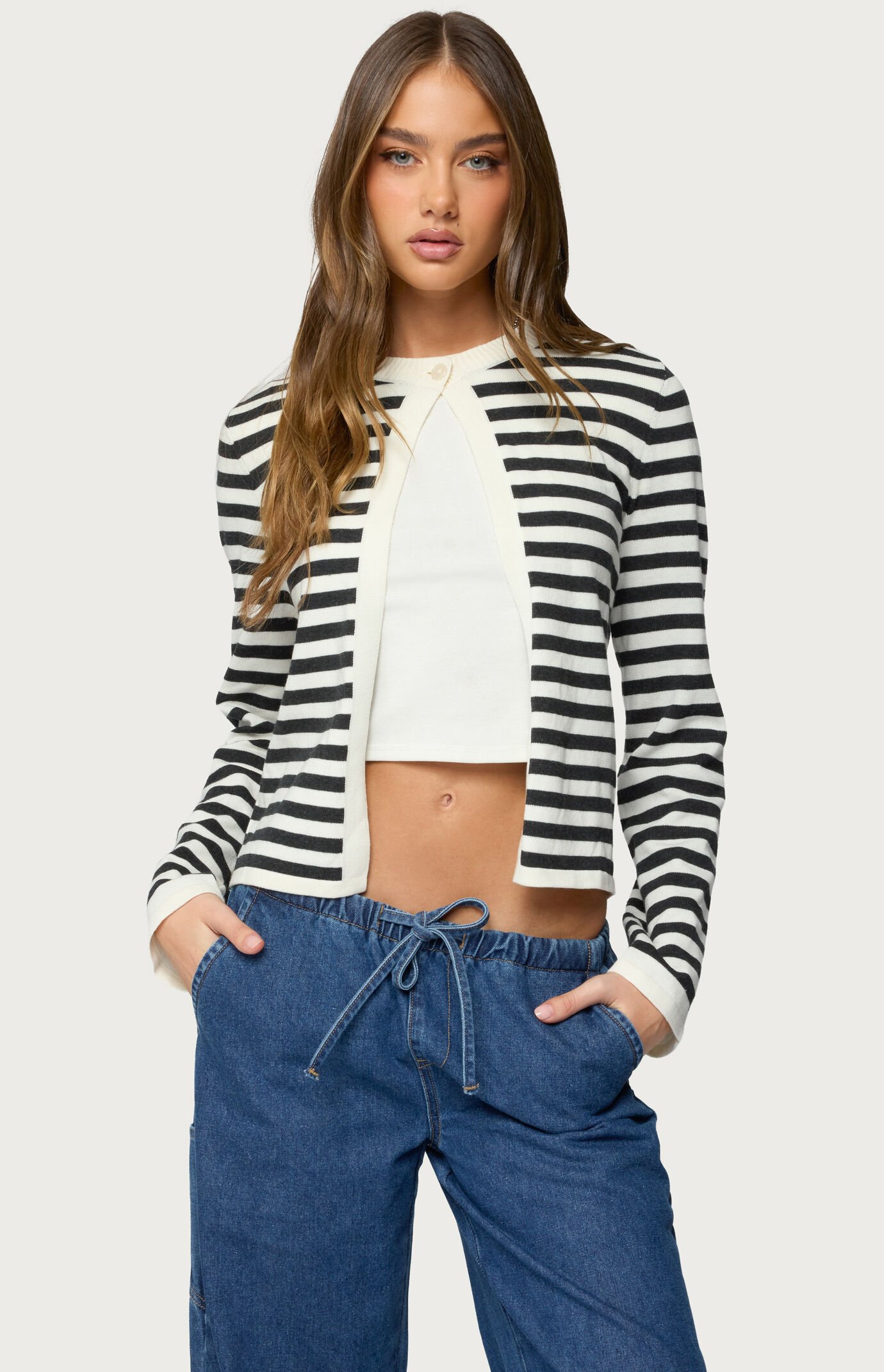 Edikted Jenie Split Front Knit Cardigan