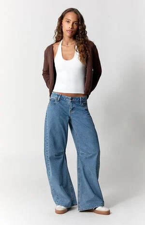 Ronnie Ultimate Low Rise Barrel Jeans Medium Blue image number 6