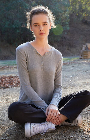 Light Gray Callan Thermal Long Sleeve Top image number 4