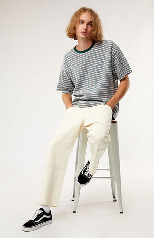 Pine Oversized Terry Striped T-Shirt image number 4