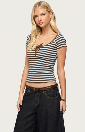 Emberly Striped Raglan Top image number 3