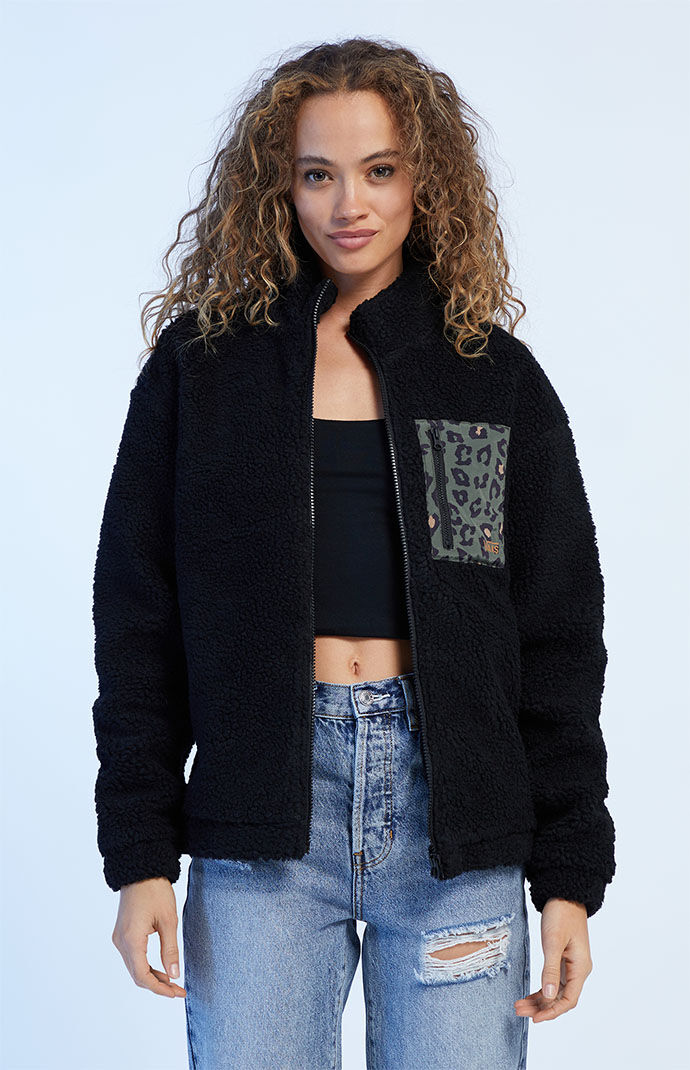 Garage mock neck sherpa jacket best sale