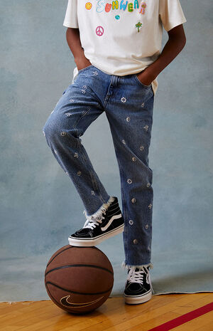 Allover Print Straight Leg Jeans image number 1