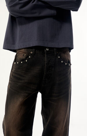 Boxcar Studded Straight Leg Jeans image number 5