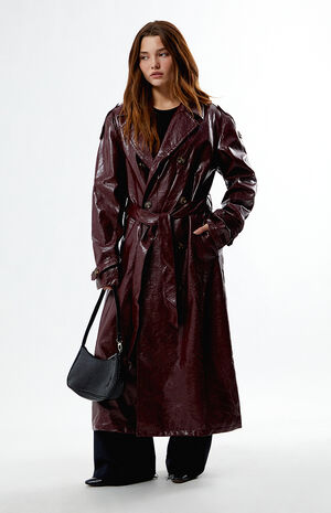 Faux Leather Trench Coat image number 2