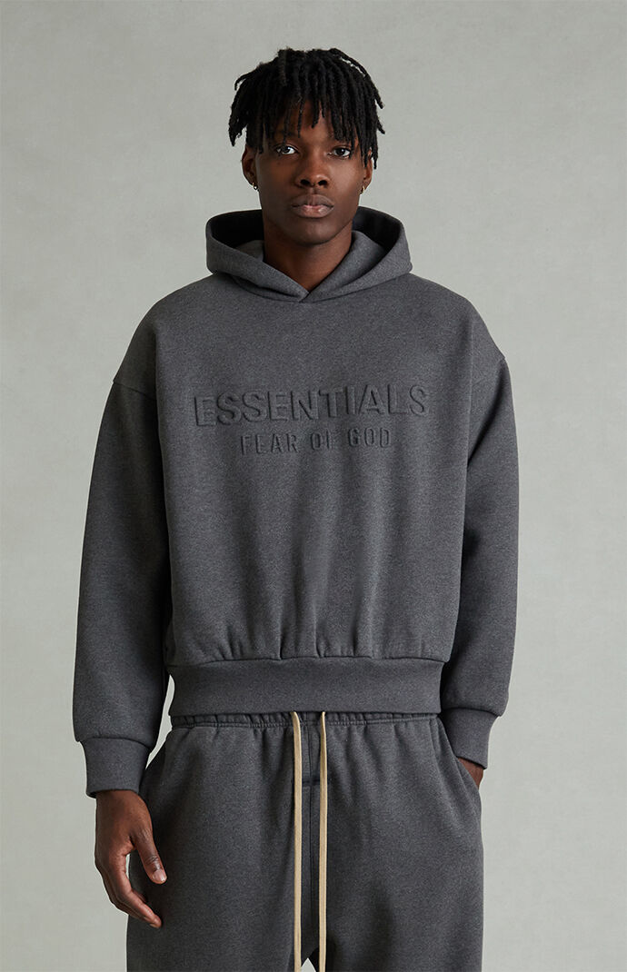 Fear of God ESSENTIALS Charcoal Heather Embossed Classic Hoodie