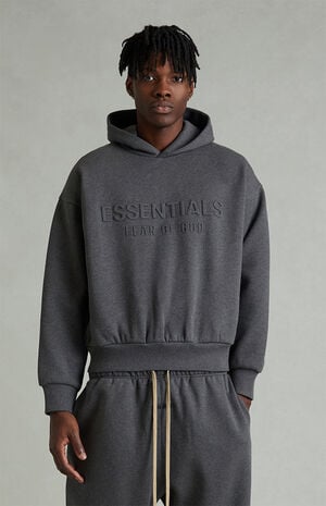 Charcoal Heather Embossed Classic Hoodie image number 2