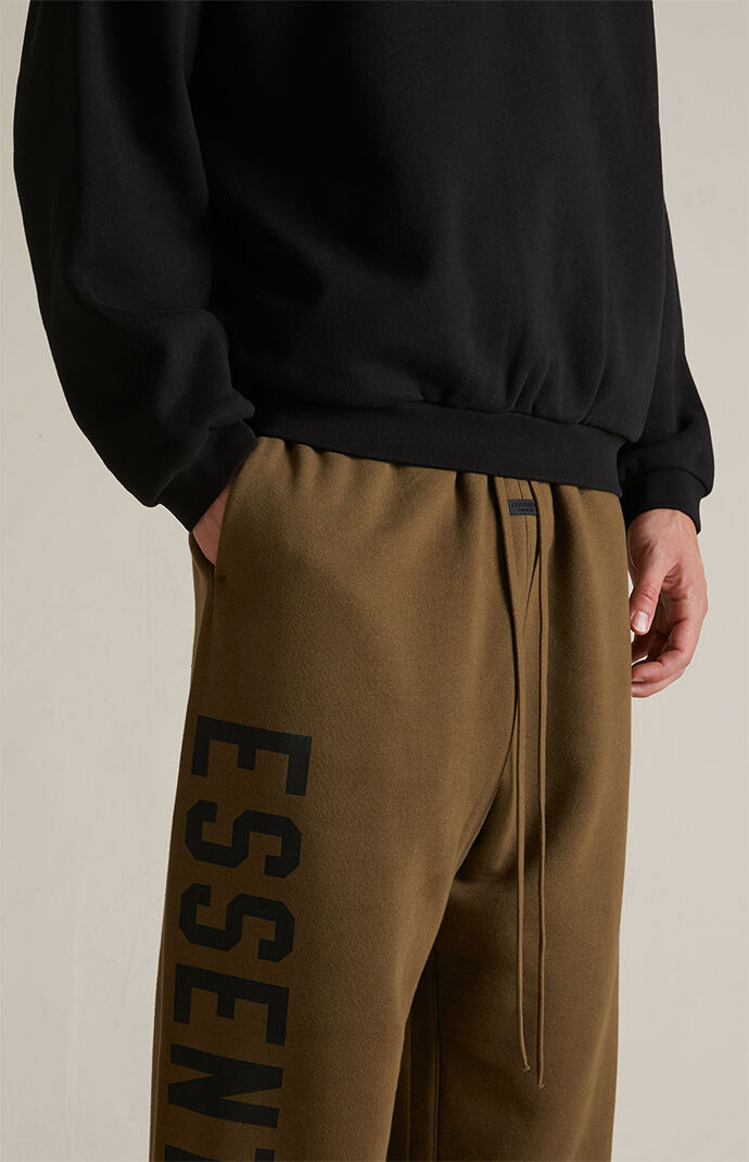 Fear of God Essentials Olive Fleece Relaxed Sweatpants | PacSun