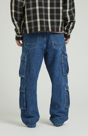 Dark Indigo Baggy Cargo Jeans image number 5