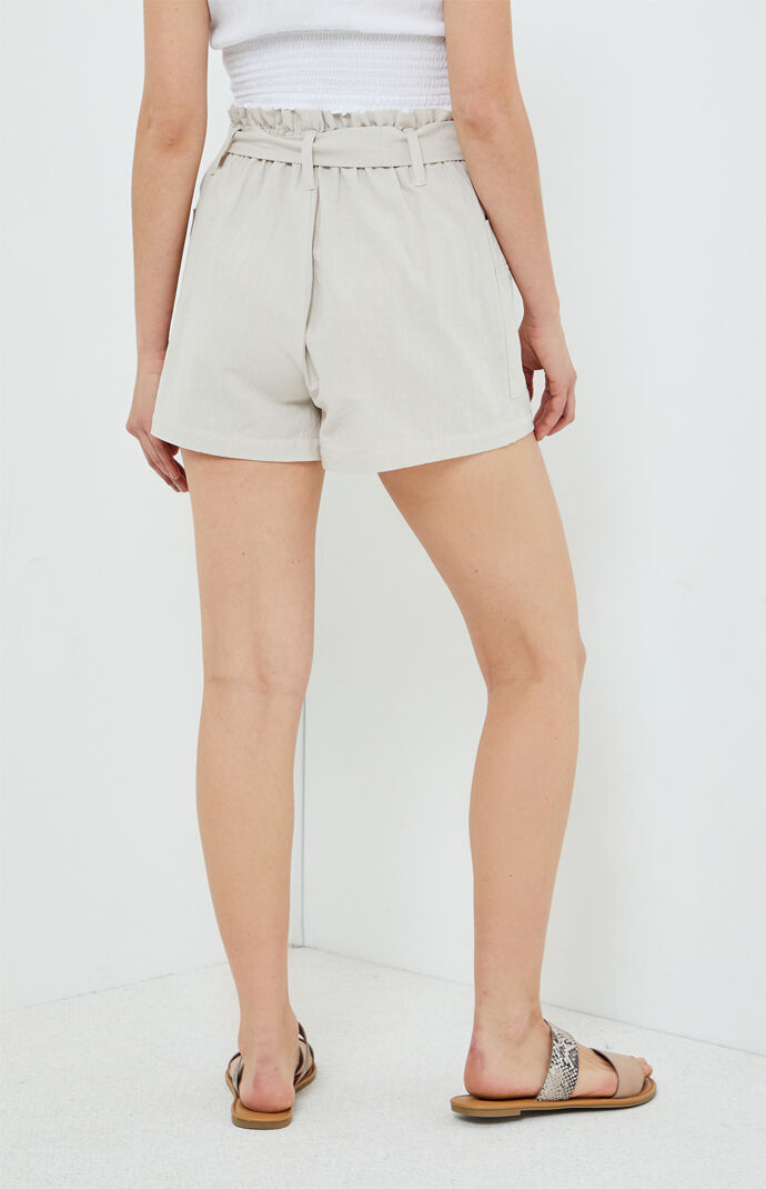 Tie Waist Paper Bag Shorts