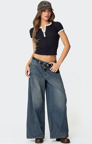 Hilla Side Split Baggy Jeans image number 1