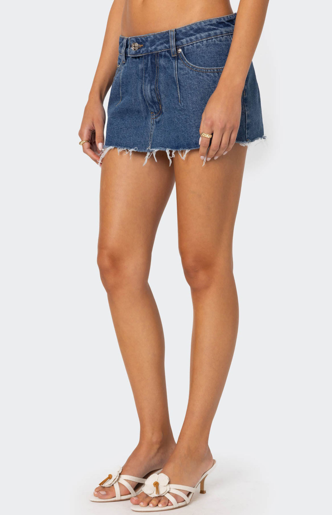 Edikted Clementine Low Rise Denim Micro Skort | PacSun
