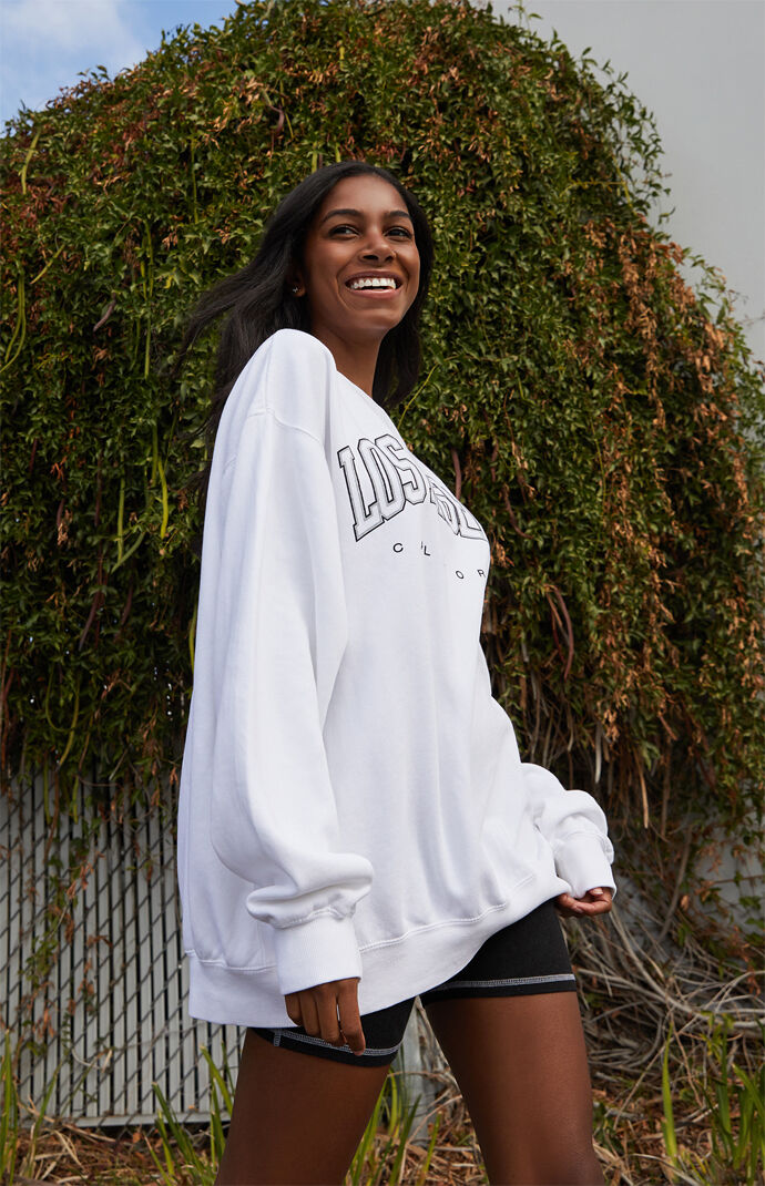 White sales oversized sweatshirt