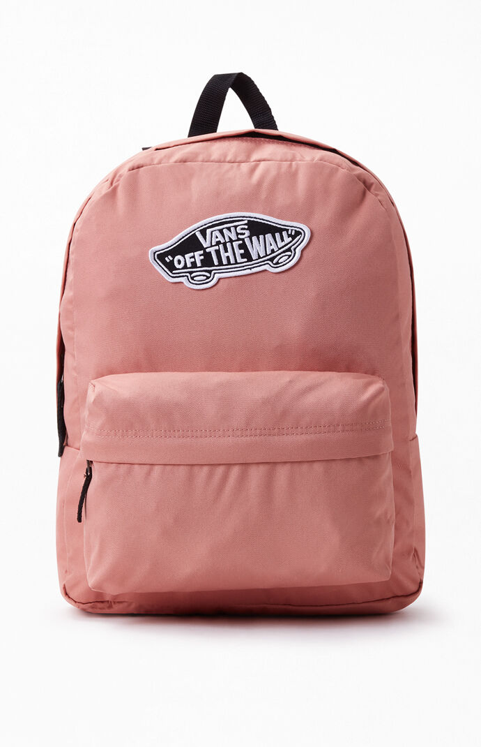grey and pink vans bag