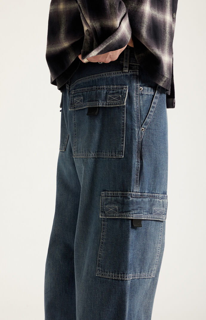 Pacsun Blake Extreme Baggy Jeans Cargo Dark Blue | Pacsun
