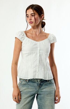 Carla Ruched Button Up Top image number 2