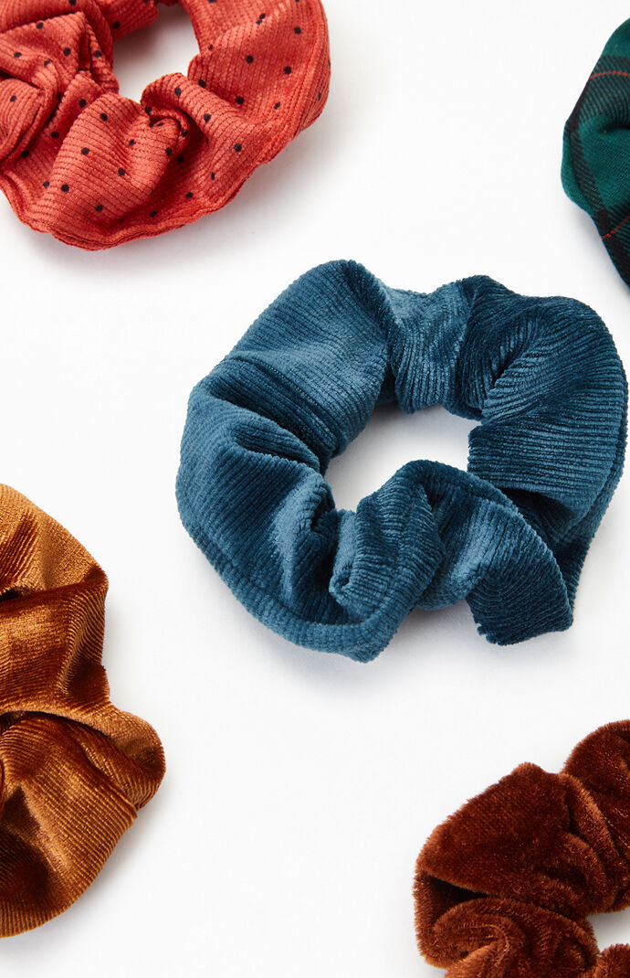 5 Pack Plaid Hair Scrunchies