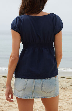 Blue Blair Short Sleeve Top image number 4