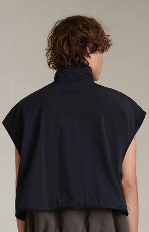Ink Jet Black Nylon Fleece Mock Neck Vest image number 4