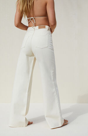 PacSun Eco Beige High Waisted Wide Leg Jeans | PacSun