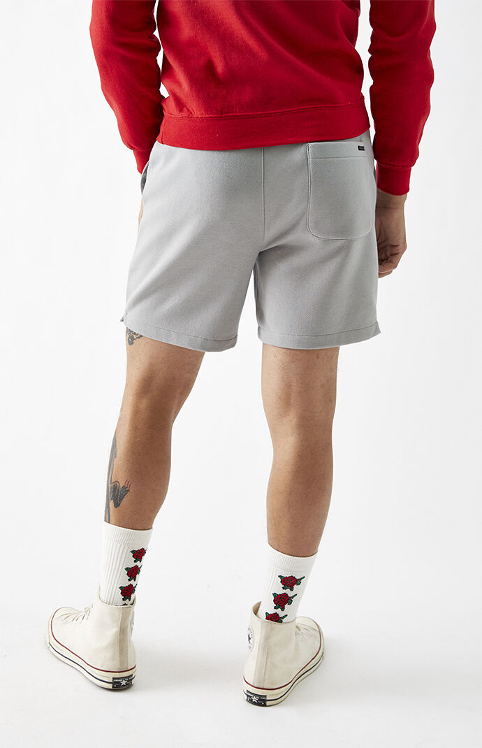 Gray Fleece Drawstring Volley Shorts