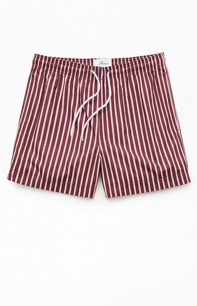 Pacsun Cherry Striped 4.5" Swim Trunks