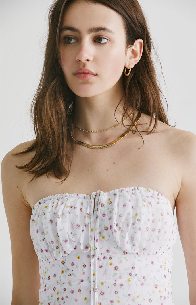 Strapless Chiffon Mini Dress