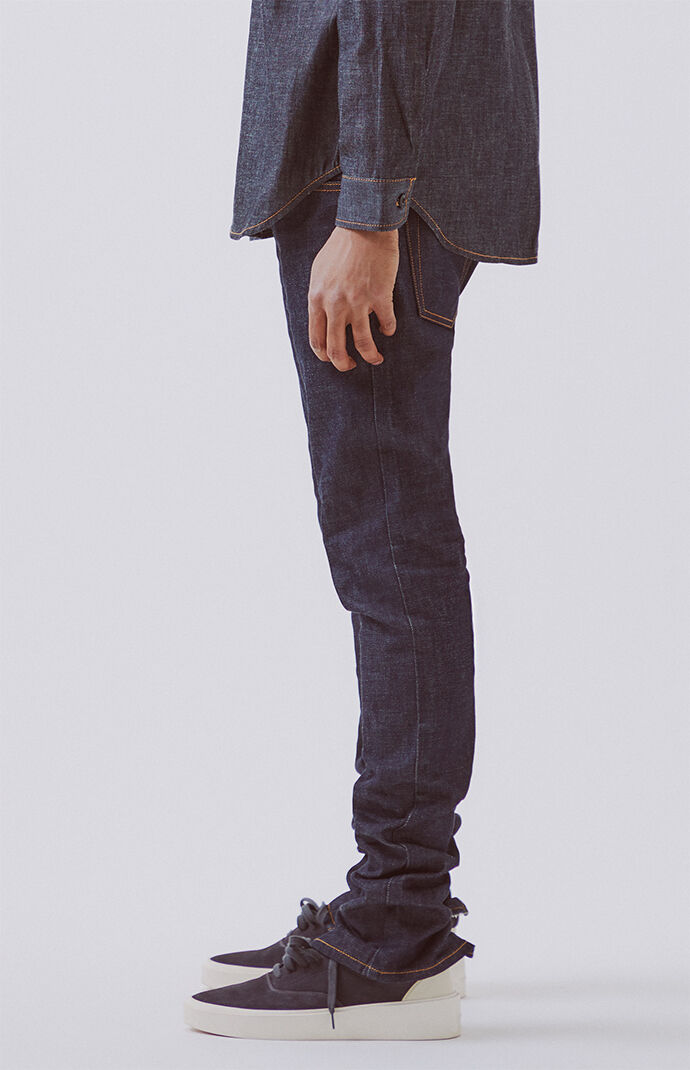 black skinny tapered jeans