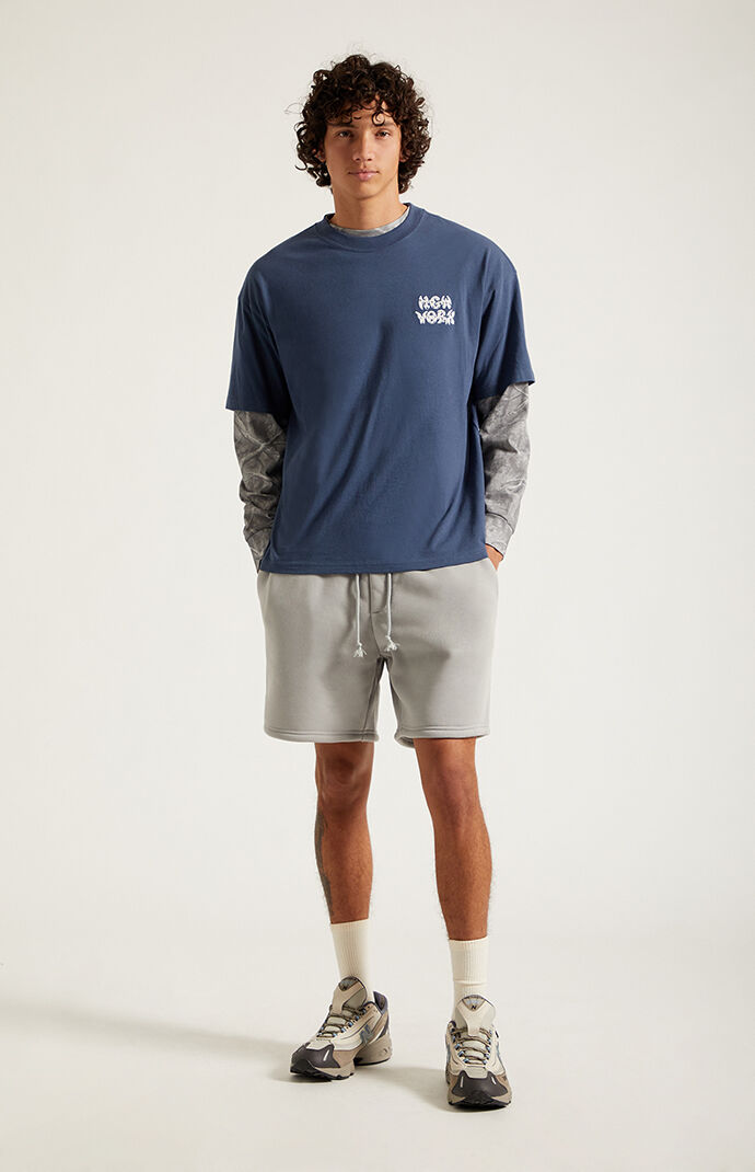 Pacsun Light Gray Fleece Volley Sweat Shorts