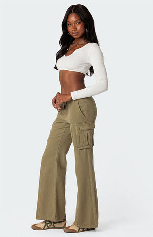 Sabri Low Rise Flared Cargo Jeans image number 5