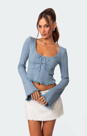 Lacey Long Sleeve Knit Top Lacey Long Sleeve Knit Top image number 1