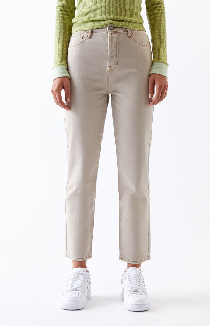 sand straight leg jeans