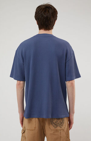 Indigo Boxy Waffle T-Shirt image number 4