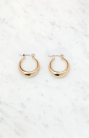 Gold Thick Hoop Earrings