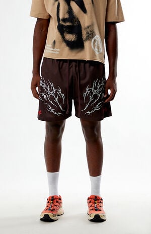 Brown Core Mesh Basketball Shorts image number 2
