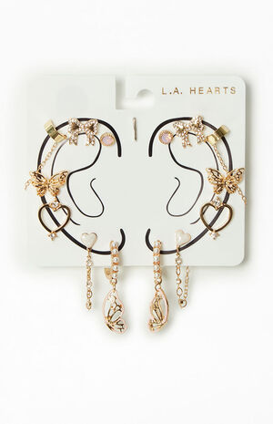 7 Pack Butterfly Earrings image number 1