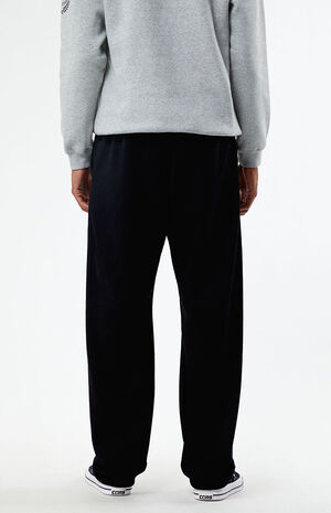 Black Baggy Fleece Sweatpants image number 4
