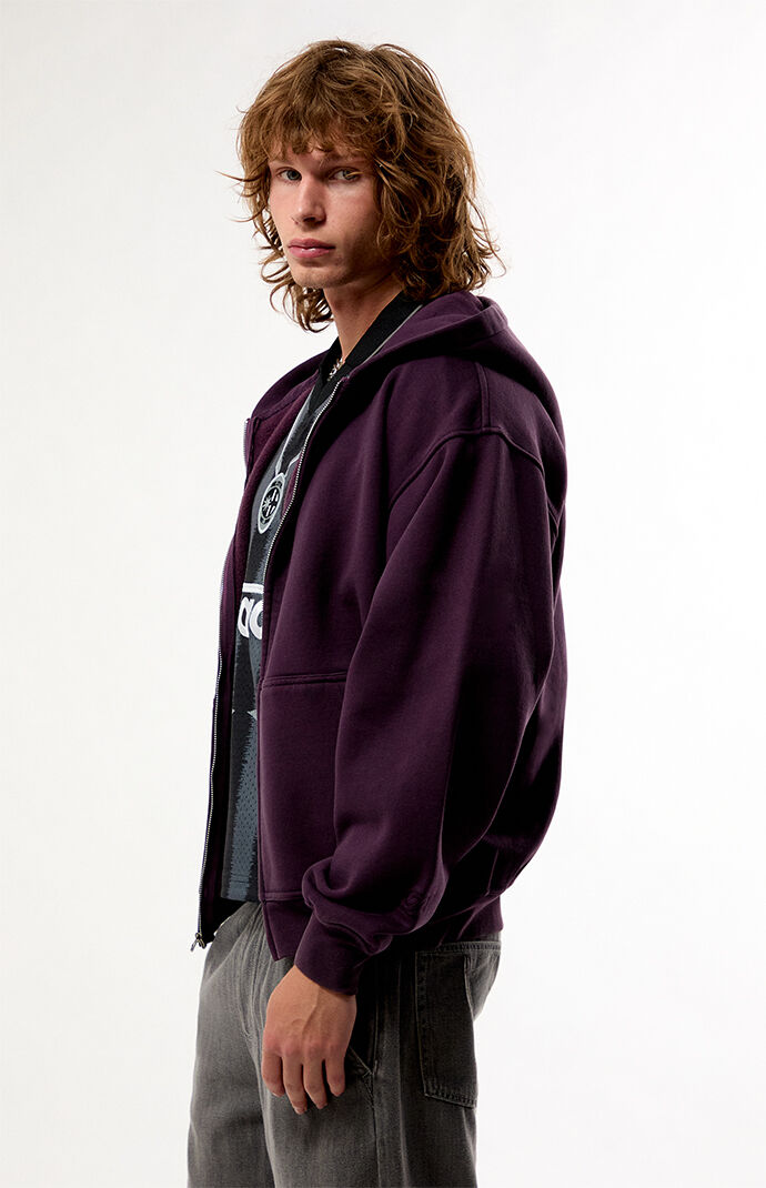 Pacsun Purple Snow Wash Full Zip Hoodie