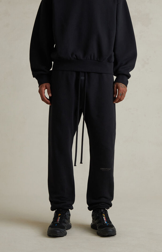 Fear of God ESSENTIALS Jet Black Core Fleece Vintage Sweatpants
