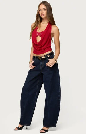 Issey Layered Bra Cowl Neck Top image number 4