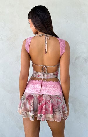 Indigo Mesh Mini Skirt image number 3