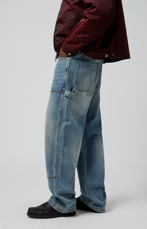 Dylan Baggy Jeans Carpenter Studded Medium Blue image number 3
