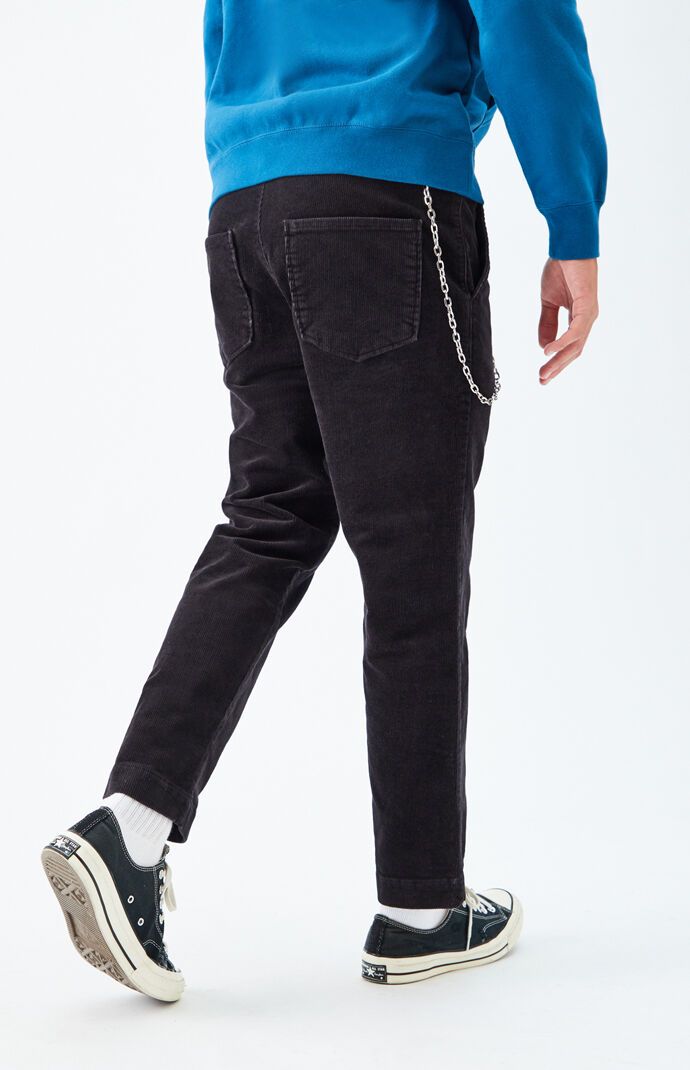 Black Chain Corduroy Trouser Pants