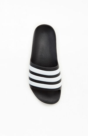 Kids Black Adilette Aqua Slide Sandals image number 5