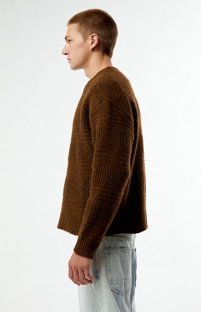 Pacsun Brown Allan Jacquard Crew Neck Sweater