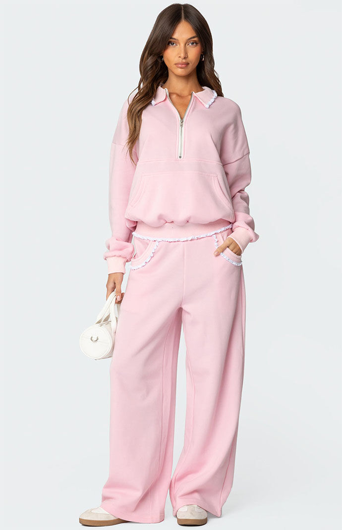 Edikted Ashtin Ruffle Trim Sweatshirt | PacSun