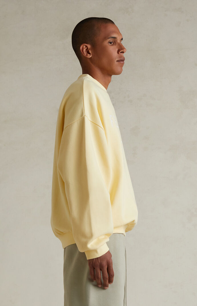 Fear of God ESSENTIALS Garden Yellow '90s Fit Fleece Crew Neck
