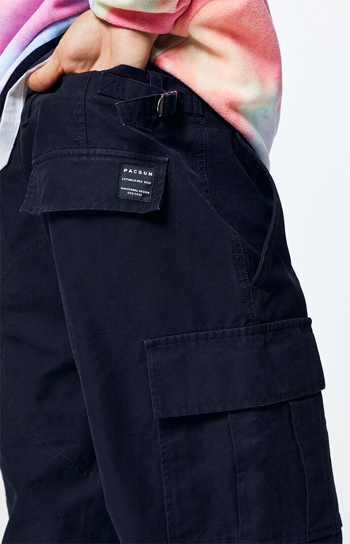 pacsun almost black utility cargo pants