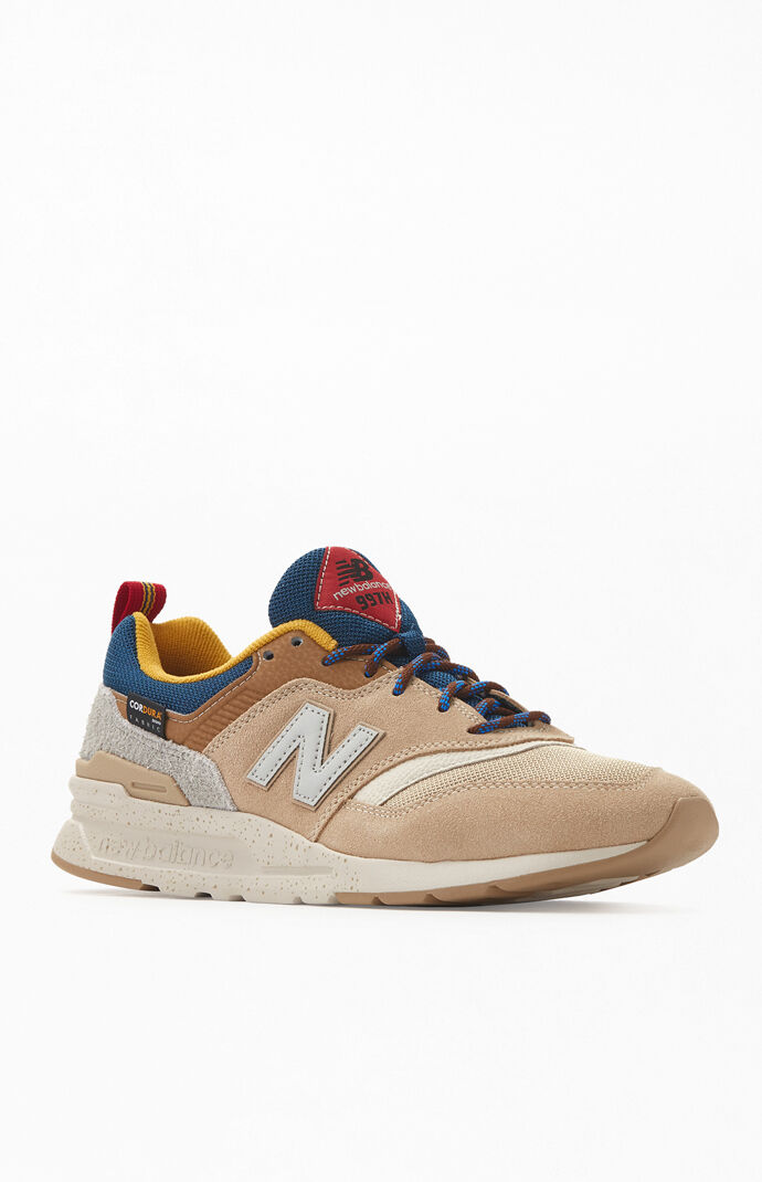 new balance men's 997h shoes tan with blue