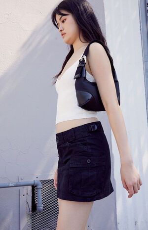 Black Beverly Cargo Mini Skirt image number 3